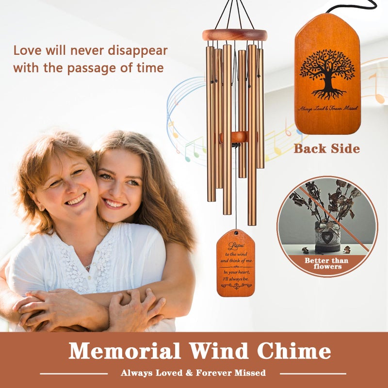 Soopau Memorial Gifts  30"" Wooden Sympathy Wind Chimes for Loss of Loved One  Memorial/Bereavement/Condolence/Funeral Gifts for a Loved One Mother Father Miscarriage - Image 2